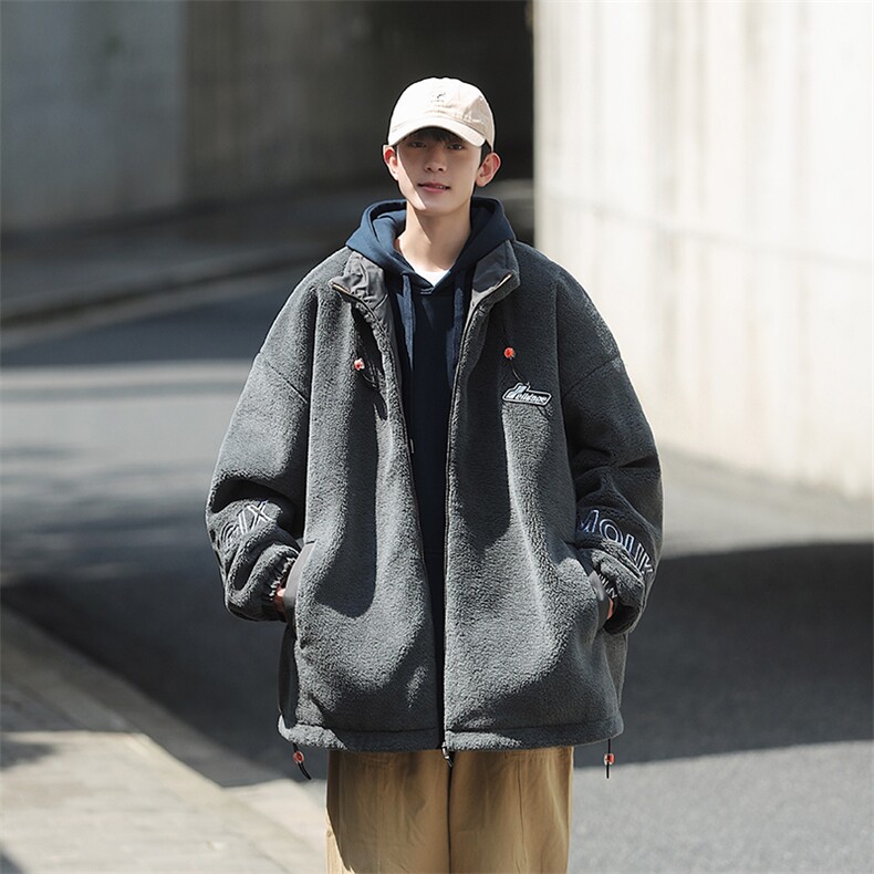 中性风立领羊羔绒棉服冬季cityboy加厚棉衣男女同款M8866-P100,男装棉衣,星座717