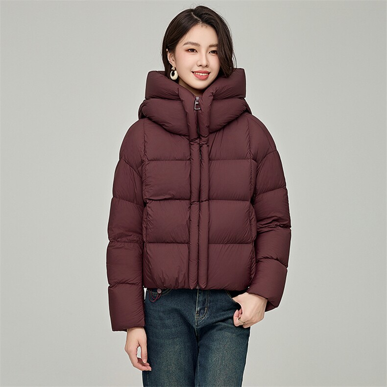 泡芙羽绒服女短款2024冬季新款宽松休闲90白鸭绒加厚黑色外套,女装羽绒服,阿舍尔精品