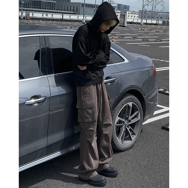 新款美式cleanfit微喇褶皱工装裤XZ604-KG97-特P50控88,男装工装外套,星座604
