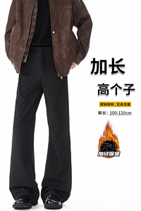 cleanfit黑色微喇弯刀西裤美式高街裤子男直筒休闲西装裤KZ058P50图片