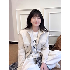 XZ452-P72开春穿搭外套女2025新款设计感美式复古百搭宽松，女装短外套，电商B323A