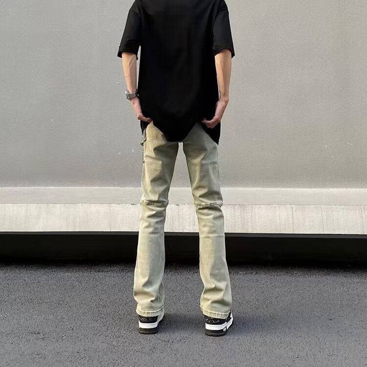 美式破洞牛仔裤高街潮牌男款2024新款夏季宽松设计感男生裤子,男装牛仔裤,星座218-1（原230）