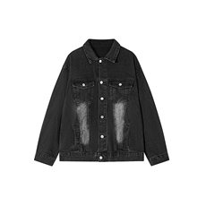 春秋重磅水洗牛仔外套男潮港风宽松情侣工装翻领夹克JK00925/P85，男装工装外套，电商B316