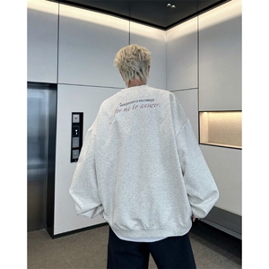 复古美式街头字母人物印花长袖卫衣男女春季潮流宽松Y7063/P44图片
