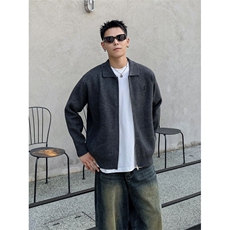 翻领针织衫毛衣拉链款刺绣高支高密针织衫86315-P110，男装针织衫/毛衣，星座1012-1