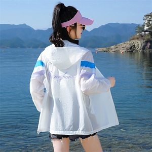 防晒衣女2023夏季新款百搭户外服小个子长袖拼接薄款透气开衫外套图片