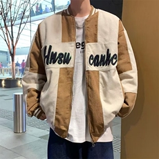 春季拼接灯芯绒外套男潮牌痞帅港风休闲百搭潮流棒球服JK933-P68，男装夹克，星座1103-3