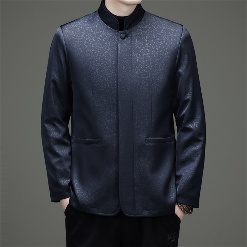 中老年唐装90绒羽绒服男士复古盘扣风羽绒服外套中式唐装,男装羽绒服,钱塘723