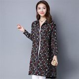 时尚印花显瘦韩版2025年冬季长袖套头加绒衬衣休闲开衫棉衬衣，女装T恤，风姿绰