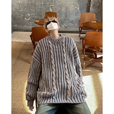 美式圆领毛衣男慵懒风休闲针织衫MY266P50，男装针织衫/毛衣，星座1116-2