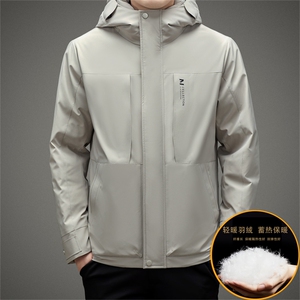 主推户外中老年连帽羽绒服男士冬季加厚运动休闲羽绒服外套图片