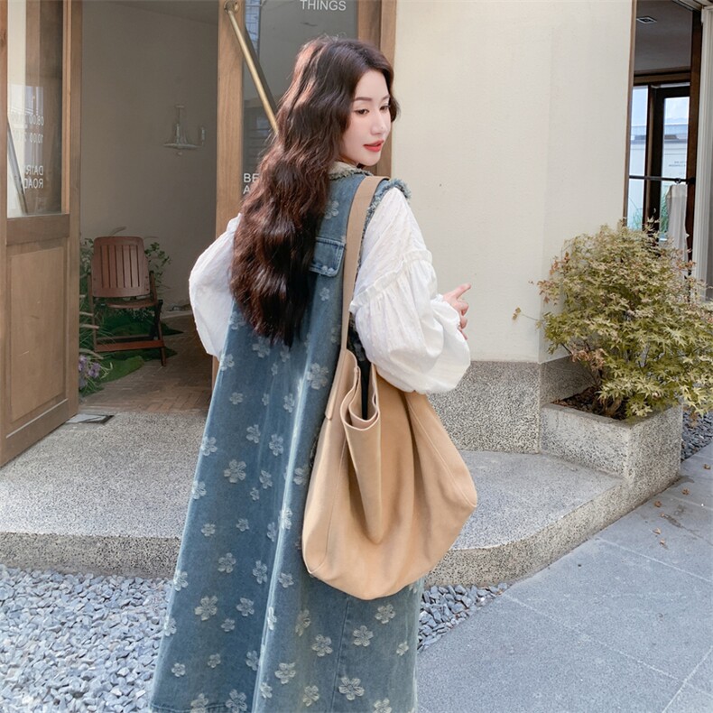 新品重工水洗刺绣牛仔面料叠穿2件套装5601-P185-K298长袖，女装连衣裙，2C275