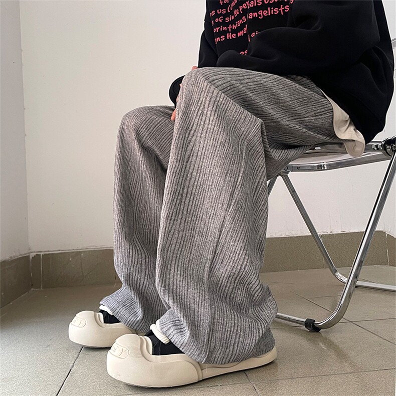 08秋冬季新款条纹阔腿休闲裤褶皱感设计阔腿裤XZ211-1-K2363-P55,男装休闲裤,星座211-1