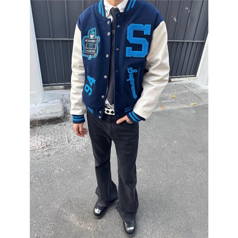 网红同款sup25周年纽约限定棒球服vibe潮流复古cleanfit夹克外套,男装夹克,星座506A