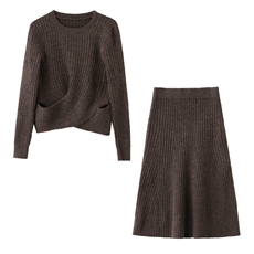 2024秋季时尚简约大方气质优雅收腰显瘦休闲修身百搭潮流两件套，女装套装/套裙，香水丽阁