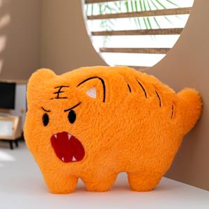 张嘴大猫虎啸毛绒玩具可爱老虎萌形态娃娃机八寸公仔，童话毛绒