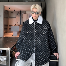 羊羔绒外套男女同款冬季加绒加厚棉服美式高街棉袄A170-M882TP100，男装棉衣，电商A170