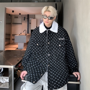 羊羔绒外套男女同款冬季加绒加厚棉服美式高街棉袄A170-M882TP100图片