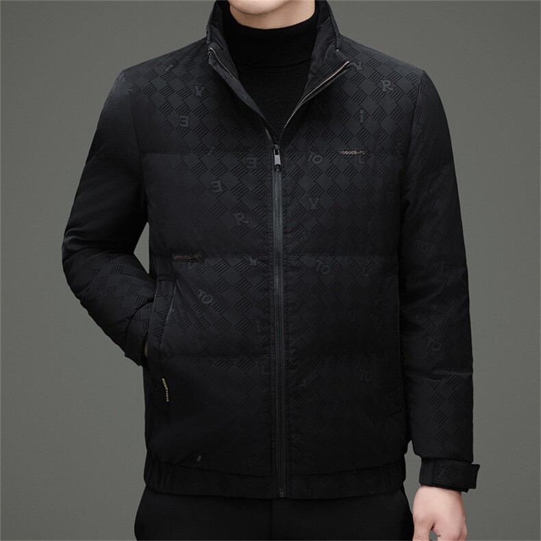 现货新标90白鸭绒羽绒服外套男士立领商务休闲羽绒服外套,男装羽绒服,钱塘723