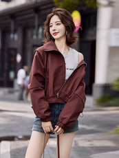 红外套女短款风衣2025新款时尚休闲百搭棒球服派克夹克上衣，女装派克服，依万里