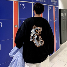 2024秋340克抖音品质印花圆领卫衣宽松216-2-WY96-P40白色，男装卫衣，星座716-1