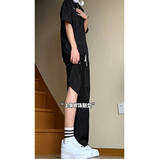 B221美式ins高街暗黑高品质冰丝休闲裤西裤LK24194-特P38控68，男装西裤，电商B221