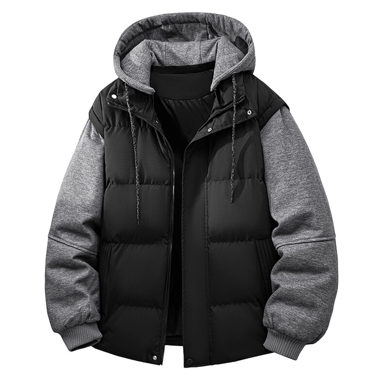 新款假两件套可拆卸帽加厚棉袄男女宽松款面包服休闲百搭外套760,女装短外套,星座1402-3