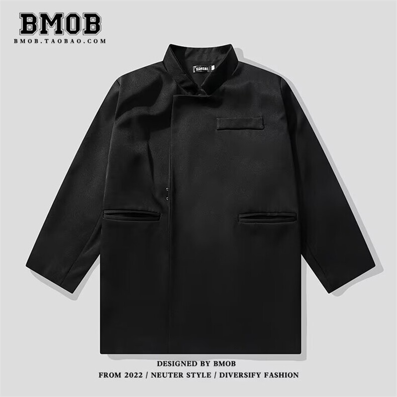 W10841-P58网图现货中山装新中式西服高级感中长款垫肩立领夹克,男装夹克,星座1608