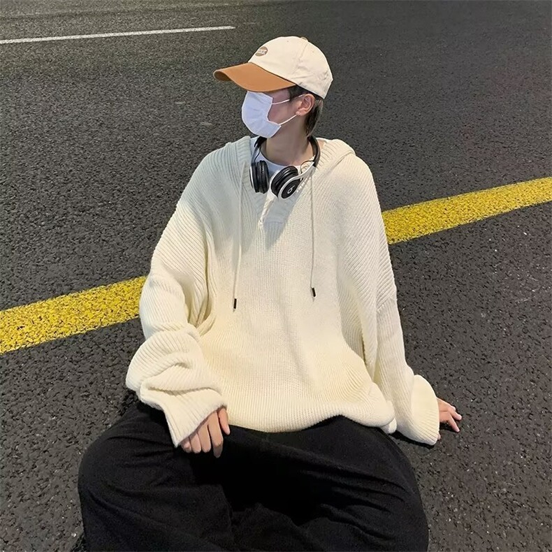 纯色连帽套头毛衣女秋冬慵懒宽松针织衫韩版卫衣M182-P47,男装针织衫/毛衣,星座1109-3