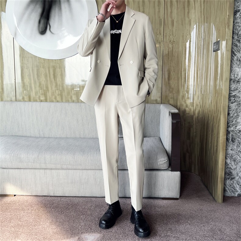 痞帅休闲潮流宽松轻熟风学院风西服套装男士网红外套秋冬款，男装西服套装，星座505-2（原电商A260-1)