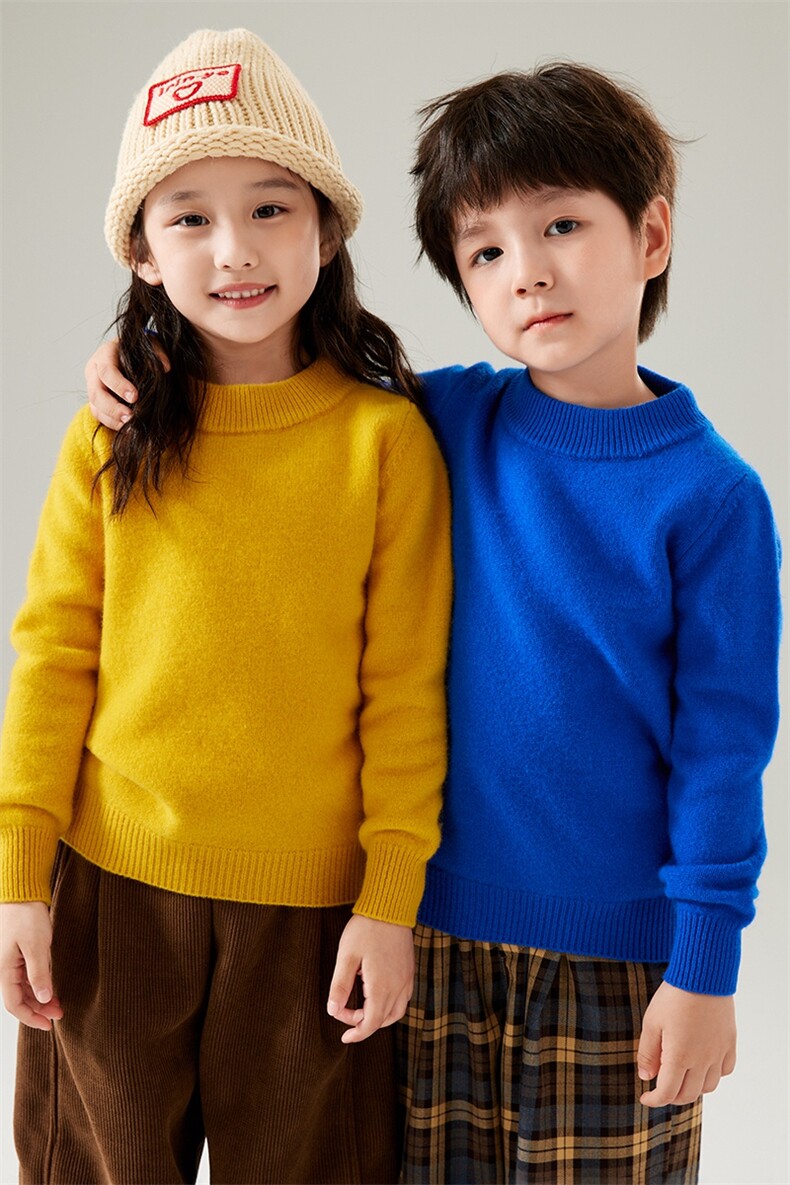 秋冬半高领儿童男女童装加厚保暖毛衣女童小孩打底羊毛衫,童装毛衣,初丹羊绒童装