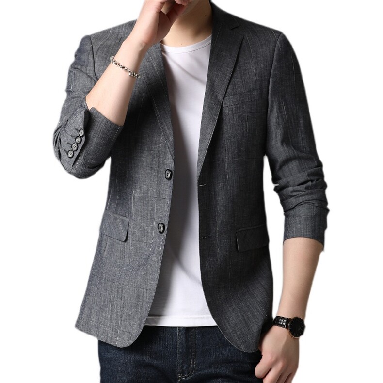 YL111男士2023年春季新款长袖修身免烫潮流西服小西装便服外P168图片