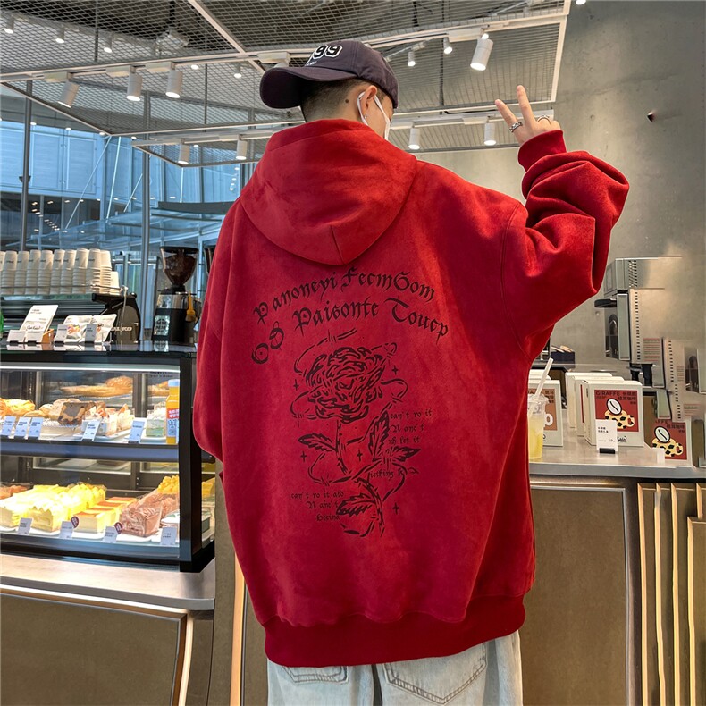 24春秋季360G麂皮绒烧花宽松休闲连帽卫衣JWY252-P55控78,男装卫衣,电商B370