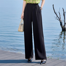 现货BAOKUAN女2025夏新款时尚气质女神范高腰显瘦百搭阔腿裤，女装休闲裤，时尚俏佳人