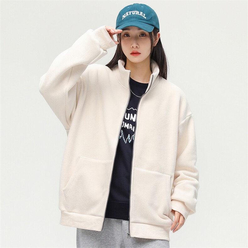 奥粒绒外套基础纯色休闲百搭开衫立领卫衣男女同款EY-3662-P85,女装短外套,电商B306