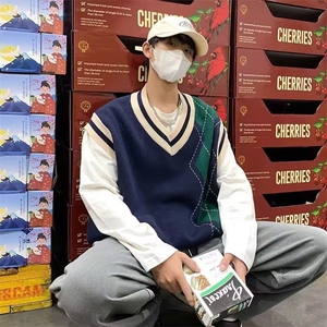 男秋冬季港风潮流百搭毛衣背心男外搭上衣MY05512-P45图片