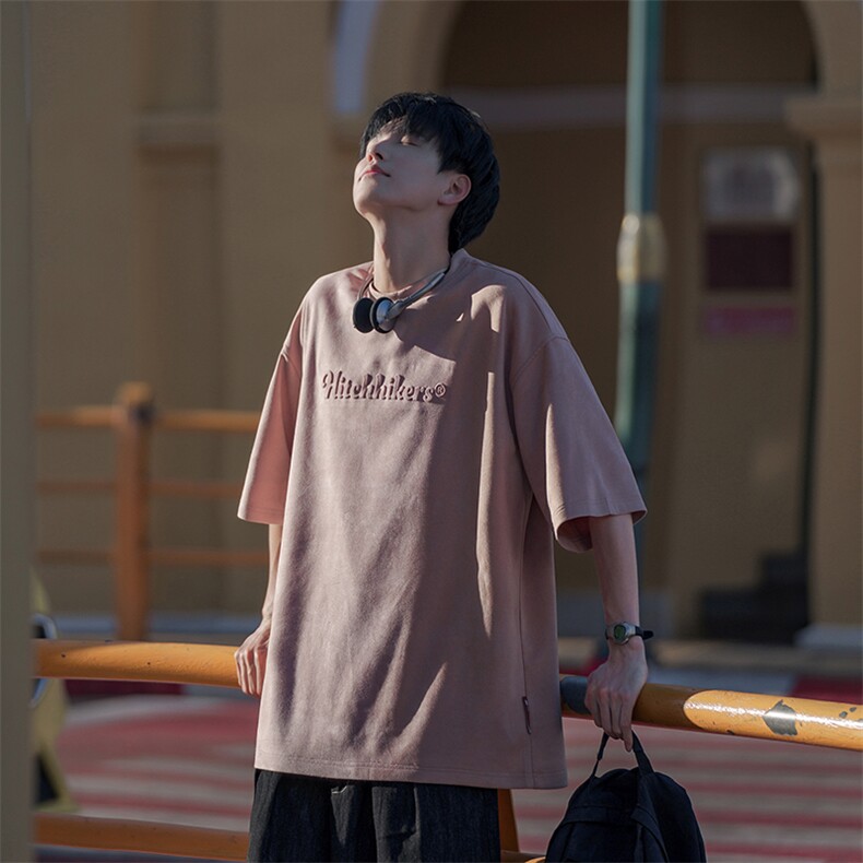 夏季凸印字母短袖休闲百搭ins潮牌港风男装T恤B225-T9382-P48-X65,男装T恤,电商B225