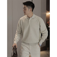 秋冬翻领长袖针织毛衣打底衫H58019-P70，男装T恤，星座1012-1