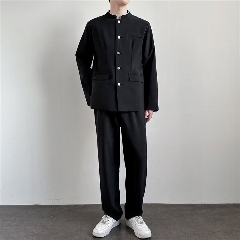 dk日系制服中山装春秋季诘襟服立领学院风西服男百搭中式西装外套,男装西服,星座601-1