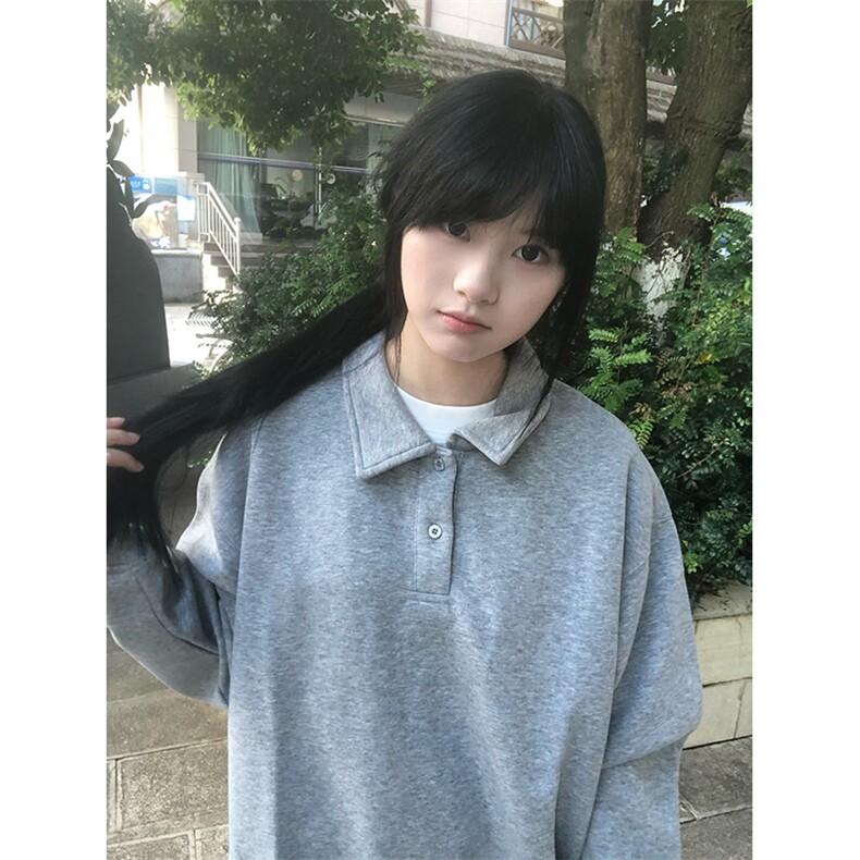 抖音得物高品质二开25秋冬美式高街结构设计POLO翻领卫衣外套W77,男装卫衣,电商A486-1