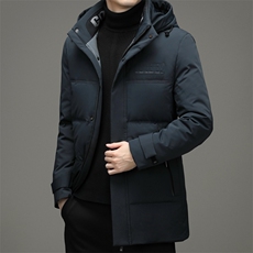 BZG0707钱塘2020-2秋冬中年男士中长款连帽保暖羽绒服外套P230，男装羽绒服，钱塘207-2
