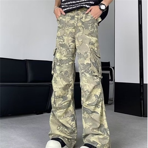 树枝迷彩工装裤男2024春夏季新款薄款美式复古痞帅宽松直筒休图片
