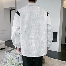 春秋季新款夹克衬衫男亮片拼接休闲外套A328-2301-P90-K129，男装夹克，星座406