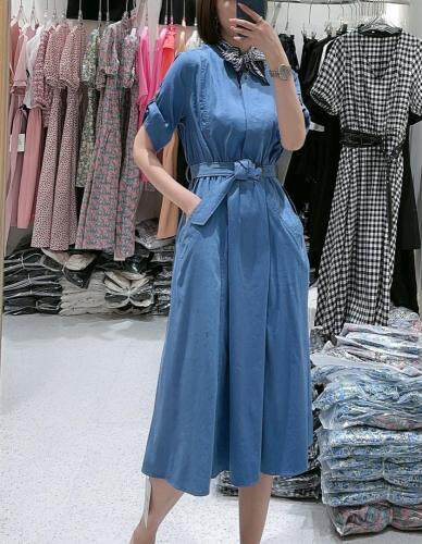 法式复古收腰连衣裙，女装连衣裙，东方名裳