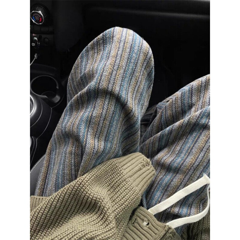 女风加绒毛呢格子休闲阔腿裤ZK0311-P53加绒58,男装休闲裤,星座313A(原308A-2)