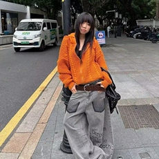 2025新款针织麻花女外搭秋冬季保暖时尚百搭洋气宽松长袖气质开衫，男装棉衣，星座218-8