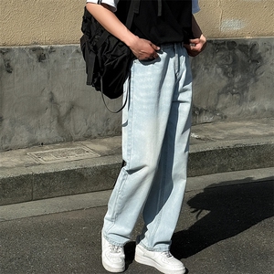 春季垂感复古做旧牛仔裤男直筒宽松阔腿休闲长裤子男潮778-P45
