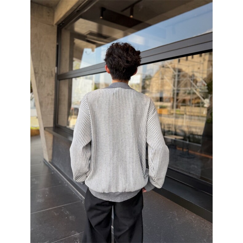 C316MY2555P78秋冬新款拼接拉链半高领可翻开衫毛衣针织衫,男装针织衫/毛衣,电商C316