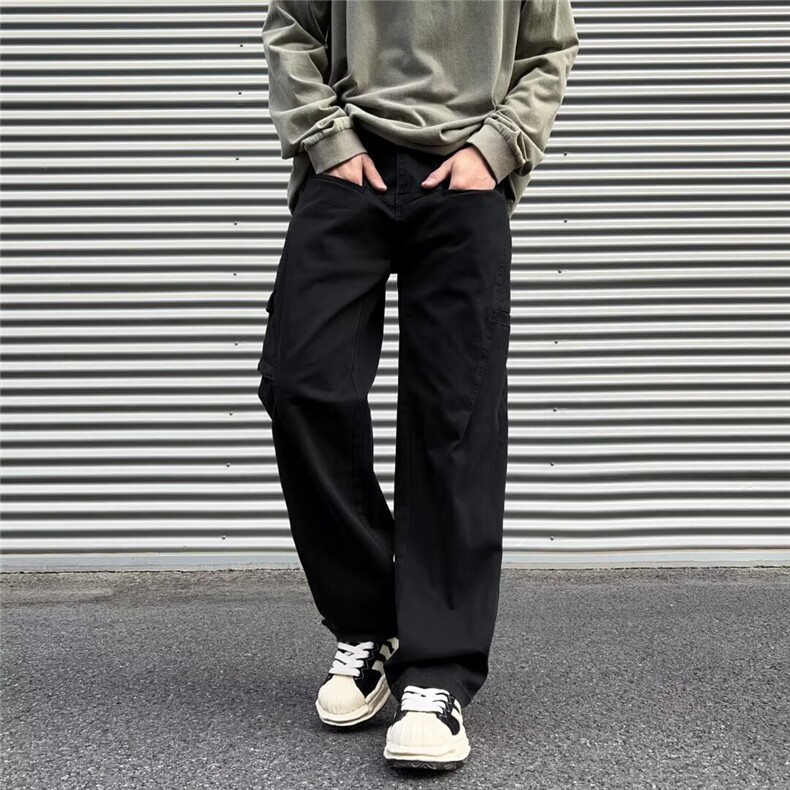 水洗工装裤休闲裤多口袋宽松直筒1001-1-XH958-P63,男装工装外套,星座1001-1