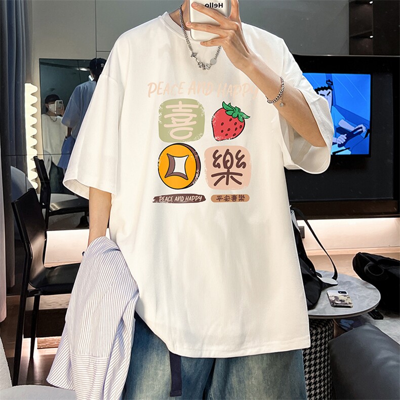 华夫格t恤男短袖男大码五分袖酒店风HT73322-P22,男装T恤,电商A040